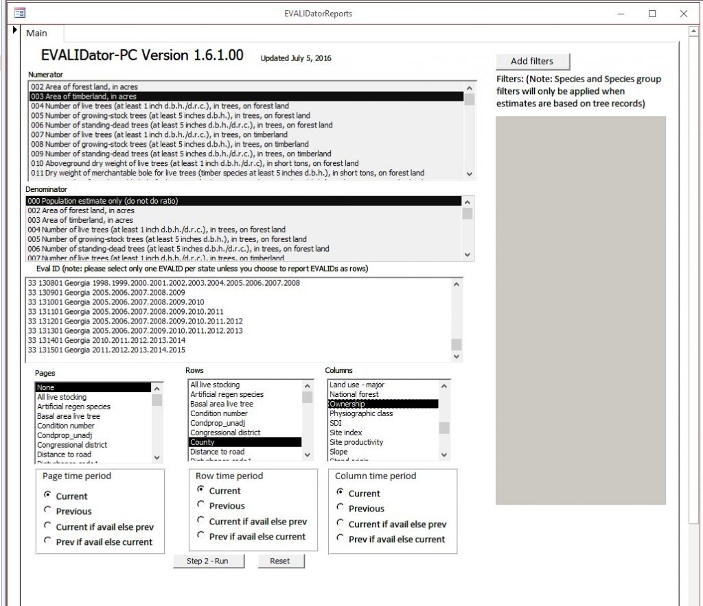Evalidate FIA EVALIDator (desktop query) – GISNOTE